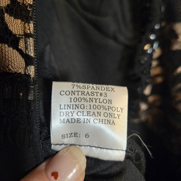 Tadashi Collection Sequin Maxi Gown Dress Halter Lace Event Lined Y2K Glam 6 - Picture 9 of 10